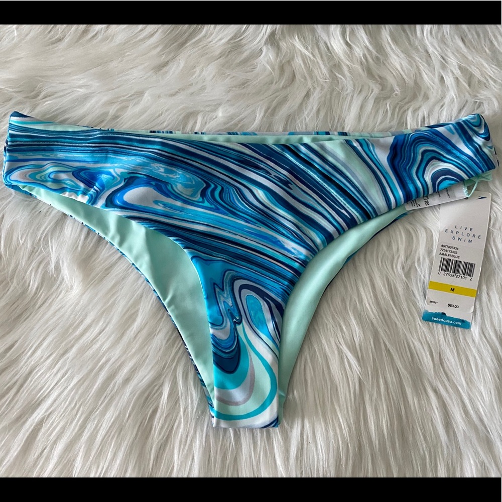 Speedo Hipster Bikini Bottom in Amalfi Blue size M - Picture 5 of 7